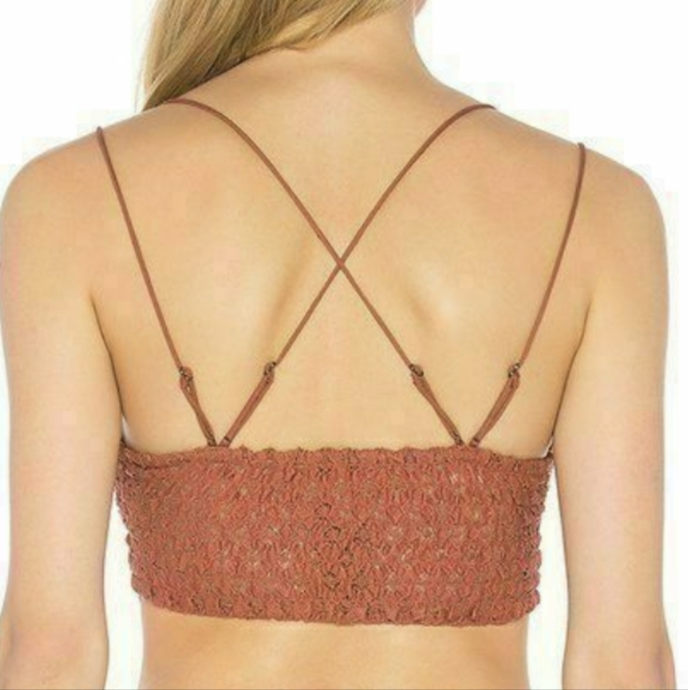 Free People NWOT Adella Lace Bralette in Rusty Pink sz XS​​​ - Picture 5 of 14